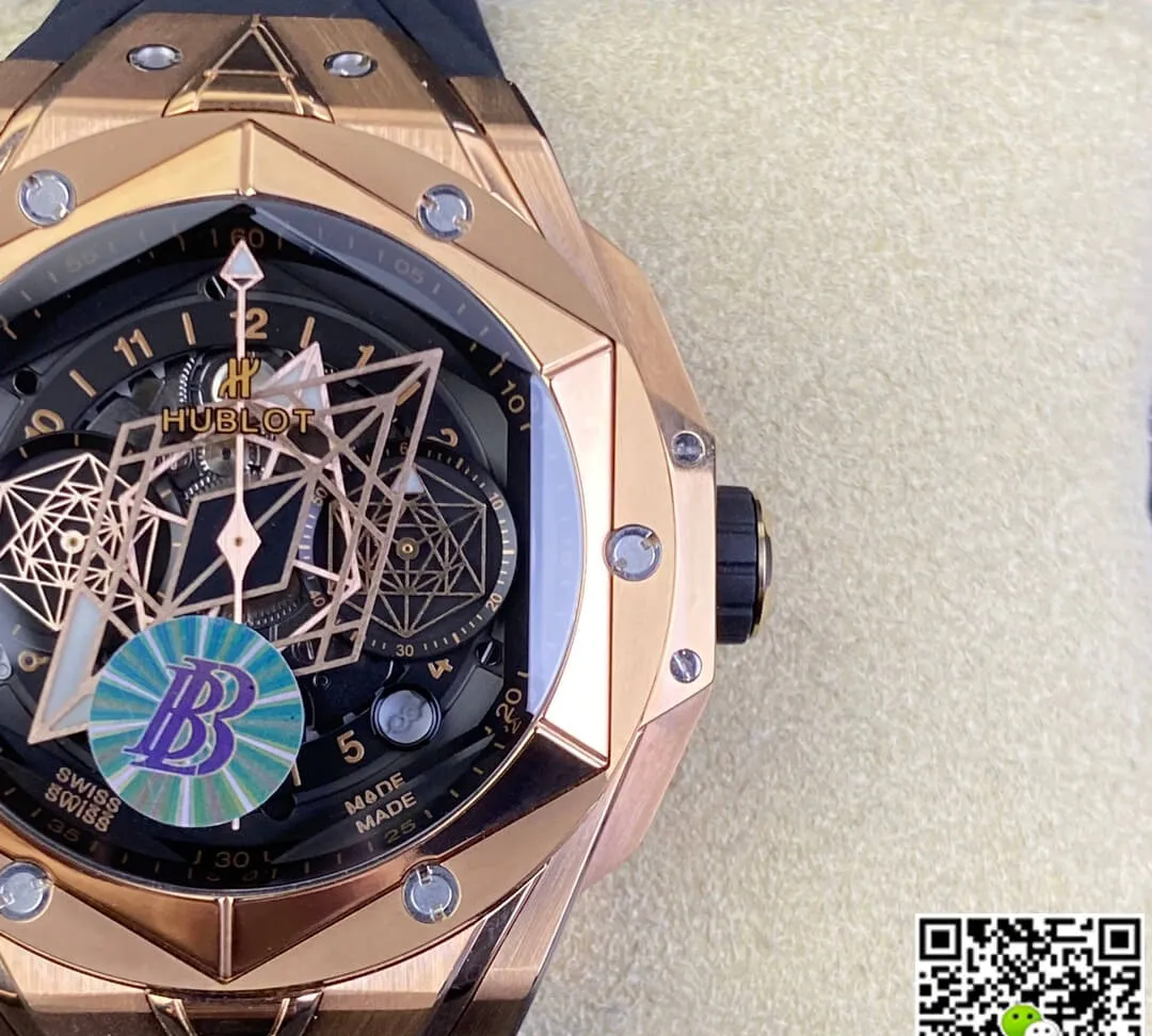 Hublot Big Bang Sang Bleu II 418.OX.1108.RX.MXM19 BB Factory 1:1 Best Edition Replica Watch Black Strap